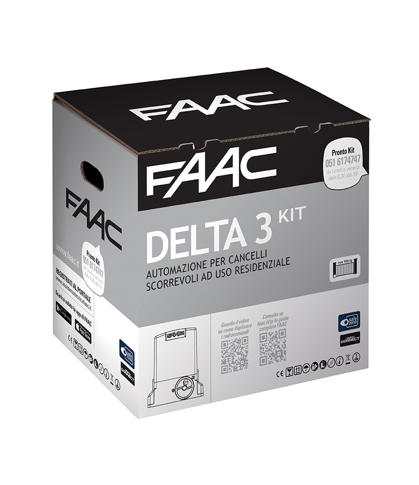 FAAC DELTA 3 KIT - AUTOMAZIONE CANCELLO SCORREVOLE 900KG 230V MOTORE 741 E Z16 - 105630445