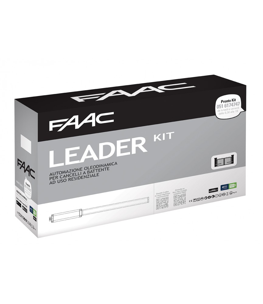 FAAC LEADER KIT - AUTOMAZIONE CANCELLO 2 BATTENTI MAX 1,8M PER ANTA 230V MOTORE 402 CBC - 105633445
