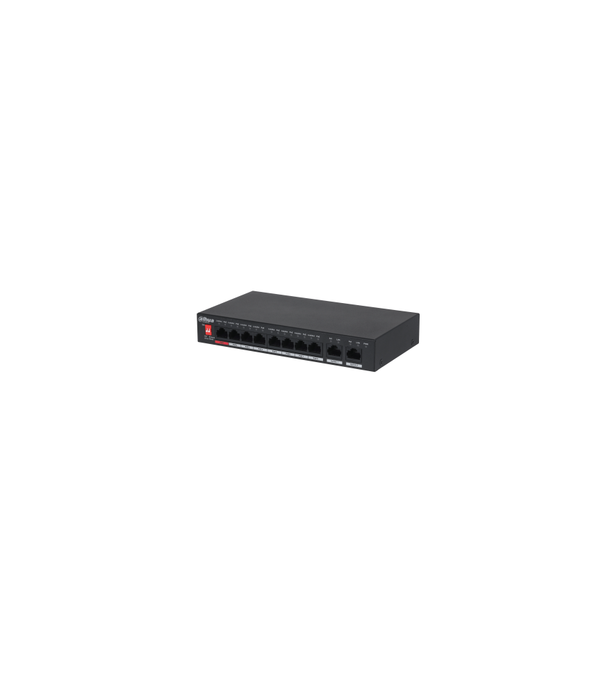DAHUA - SWITCH DESKTOP NON GESTITO A 10 PORTE CON POE A 8 PORTE - PFS3010-8ET-96