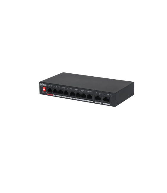 DAHUA - SWITCH DESKTOP NON GESTITO A 10 PORTE CON POE A 8 PORTE - PFS3010-8ET-96