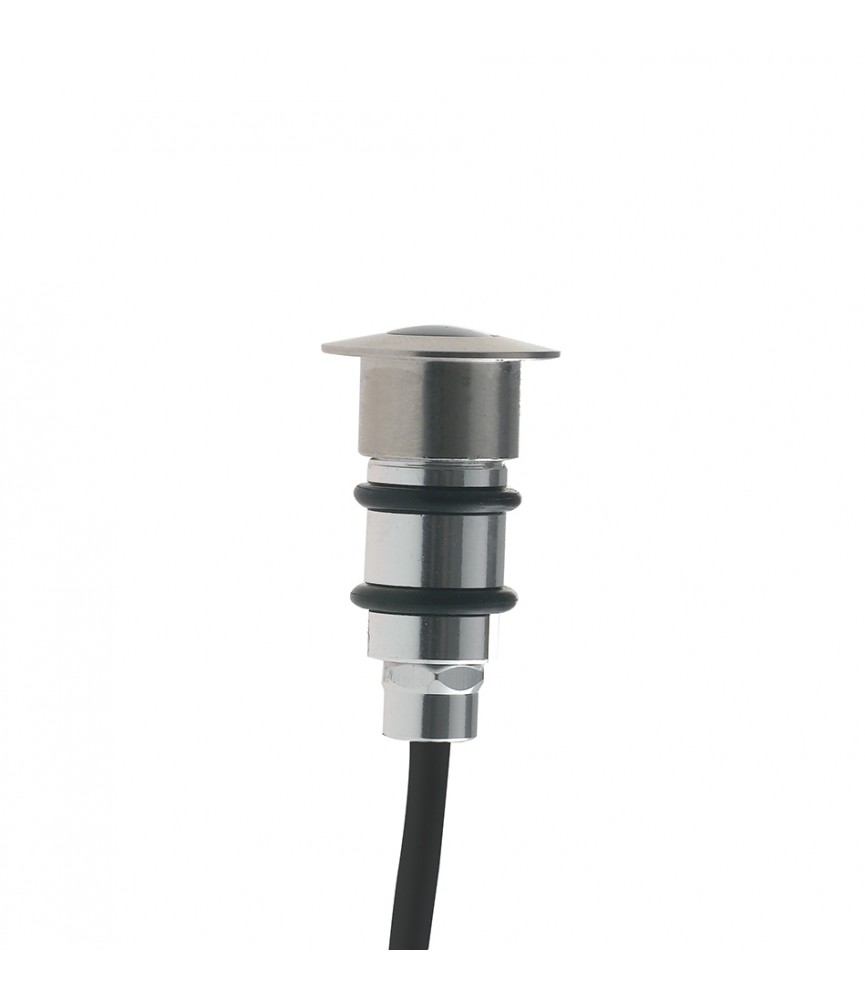 INTEC - FARETTO LED SEGNAPASSO DA INCASSO A PAVIMENTO NICHEL IN ALLUMINIO 4000K IP67 2,4X2,4X3,5 CM - LED-BARRET-R24